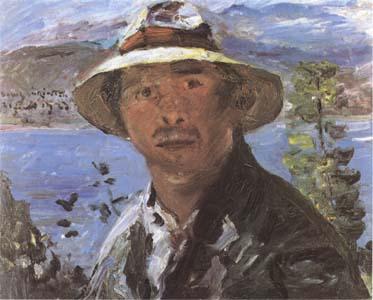 Lovis Corinth Self-Portrait with Straw Hat (mk09) Norge oil painting art